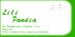 lili pandia business card